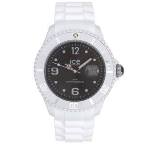 Ice Watch Unisex White Plastic Black Dial Watch